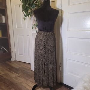 Vtg 90s Briggs New York Black and Gold Maxi Skirt